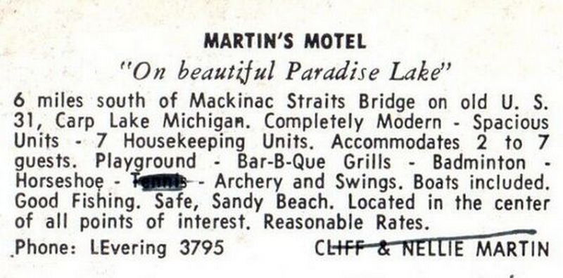 Martins Motel & Cottages (Matthews Motel) - Vintage Postcard